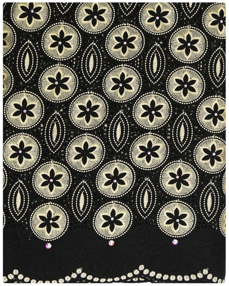 SVL083 - Swiss Voile Lace - Black & Champagne