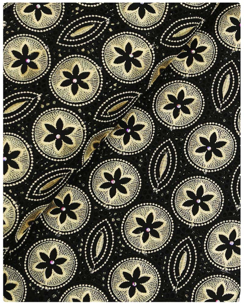 SVL083 - Swiss Voile Lace - Black & Champagne