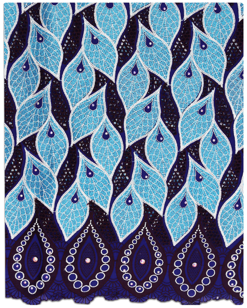 SVL087 - Swiss Voile Lace - Purple & Navy Blue & Baby Blue