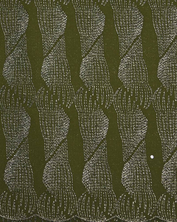 SVL112- Swiss Voile Lace Green - Gold