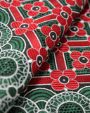 SVL101- Swiss Voile Lace Red & Emerald Green