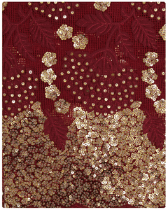 EXFRN-318  Exclusive French Lace Burgundy - Gold
