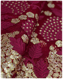 EXFRN-318  Exclusive French Lace Burgundy - Gold