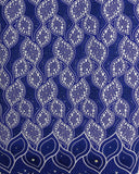 SVL104- Swiss Voile Lace Blue & Silver