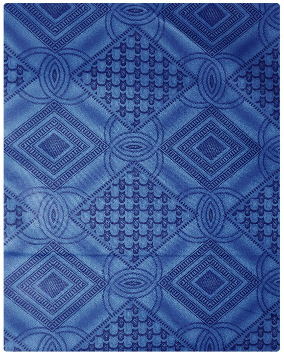 BRO006 - Printed Brocade - Blue ( 5 Yards)