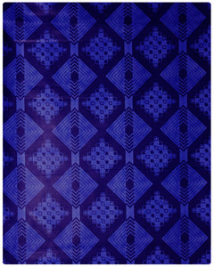 BRO013 - Printed Brocade - Navy Blue ( 5 Yards)