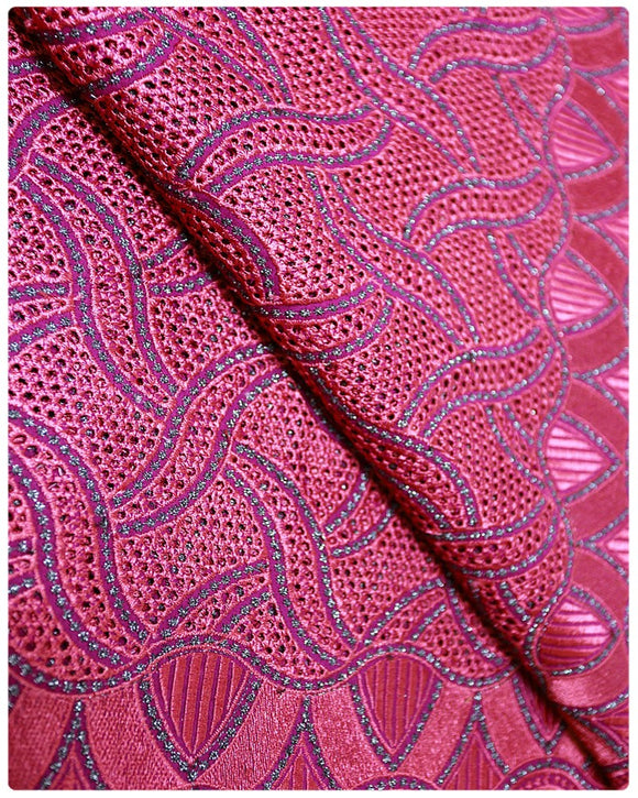 CTV005 - Cotton Voile -  Fuchssia Pink & Black