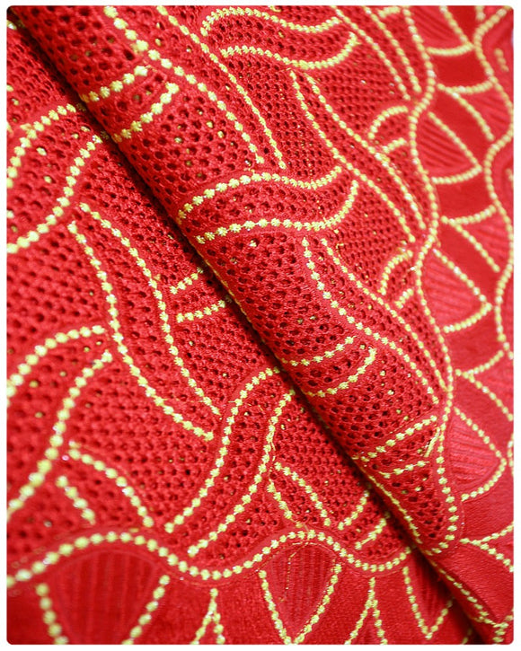 CTV005 - Cotton Voile - Red & Gold