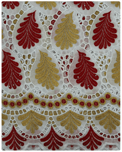 CTV-38 Cotton Dry Lace Burgundy - Gold