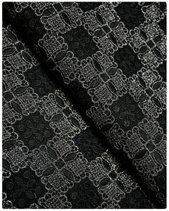 GPR010 - Guipure Lace - Black & Silver