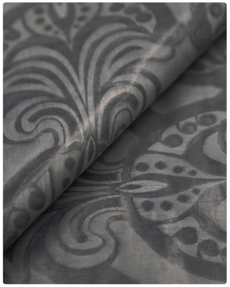 BZN019 - Obama Bazin Brocade - Ash  Grey