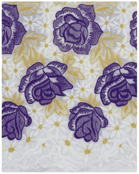 CTV18 - Cotton Voile - Purple & Gold