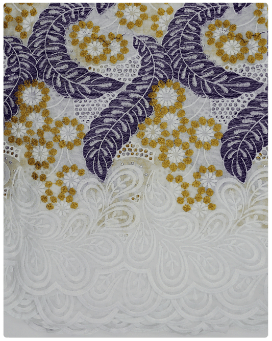 CTV19 - Cotton Voile - Purple & Gold