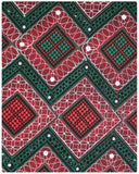 SVL088 - Swiss Voile Lace - Burgundy & Green & Silver