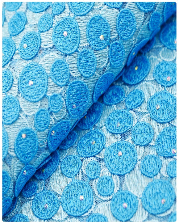 EFRN-144 EXCLUSIVE FRENCH LACE -Turquoise & Sky Blue